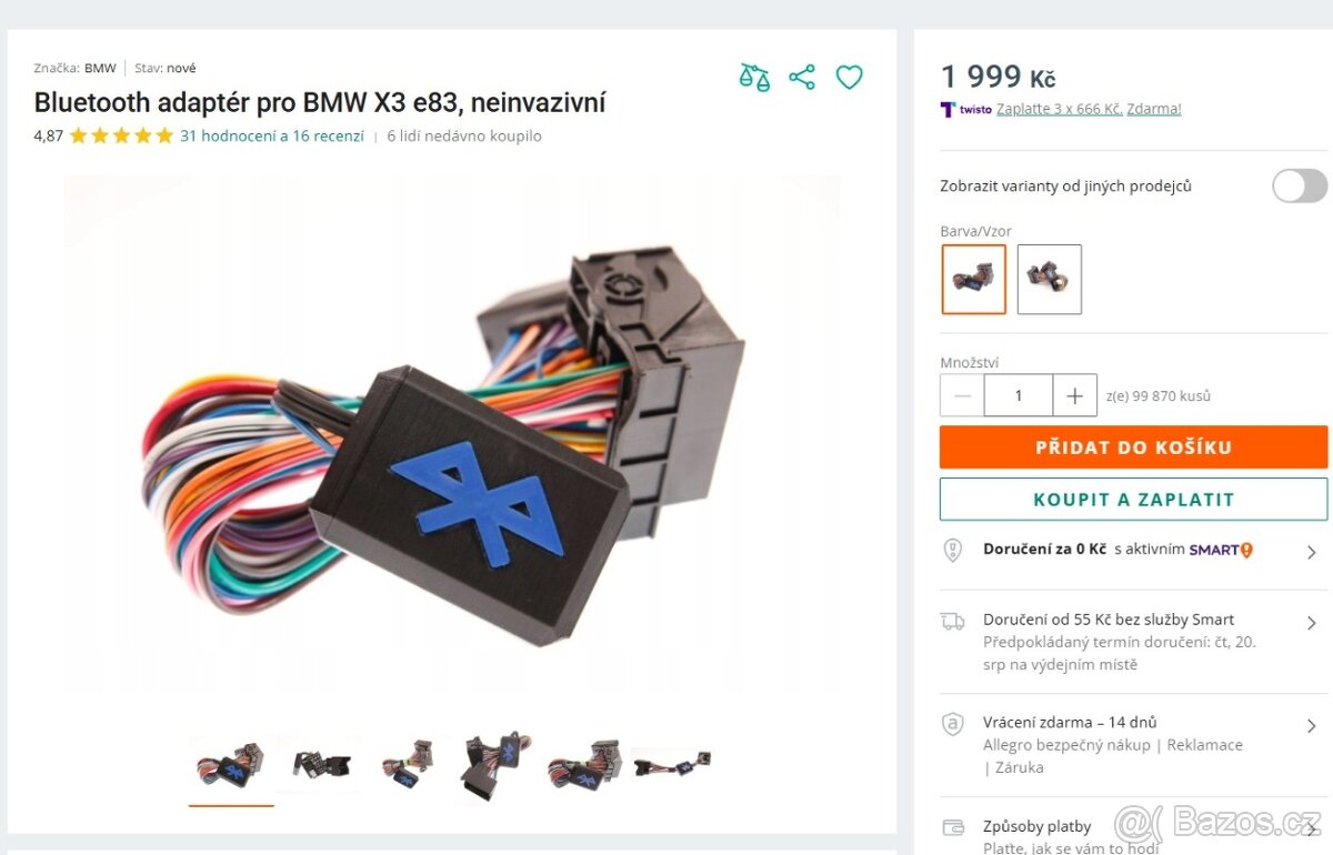 Bluetooth adaptér pro BMW X3 e83 - 3