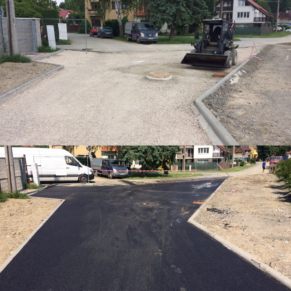 Práce finišerem, asfaltovací práce - 3