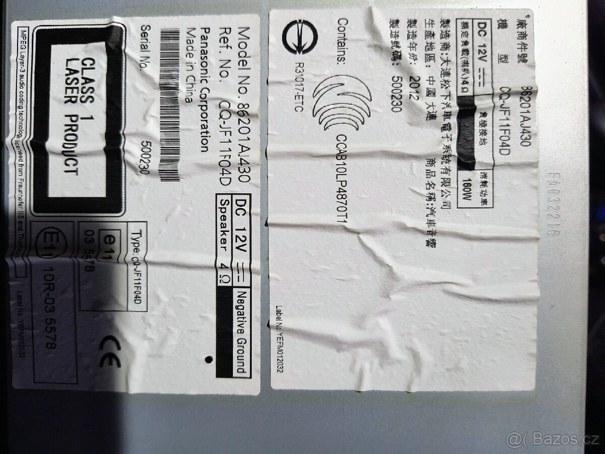 Prodám originál autorádio Subaru Outback BR 2013 FACELIFT - 3