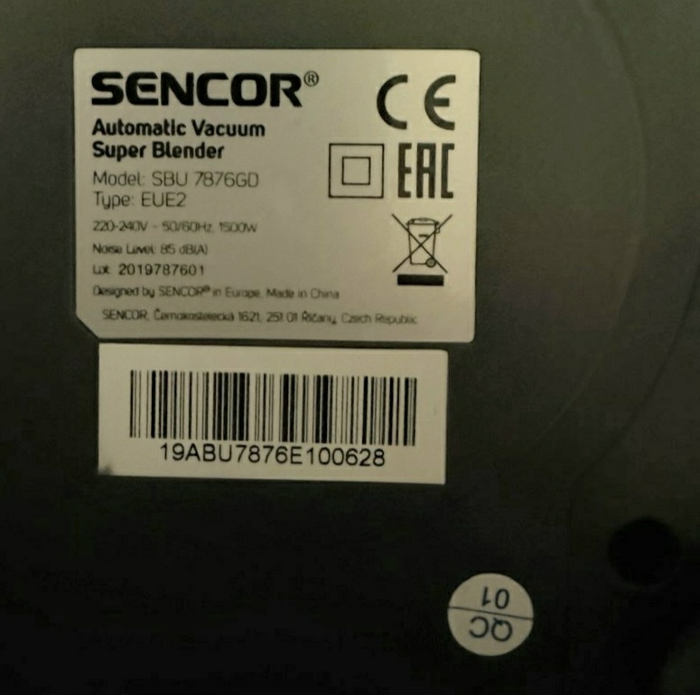 Mixer Sencor SBU 7876G0, EUE2 - 3