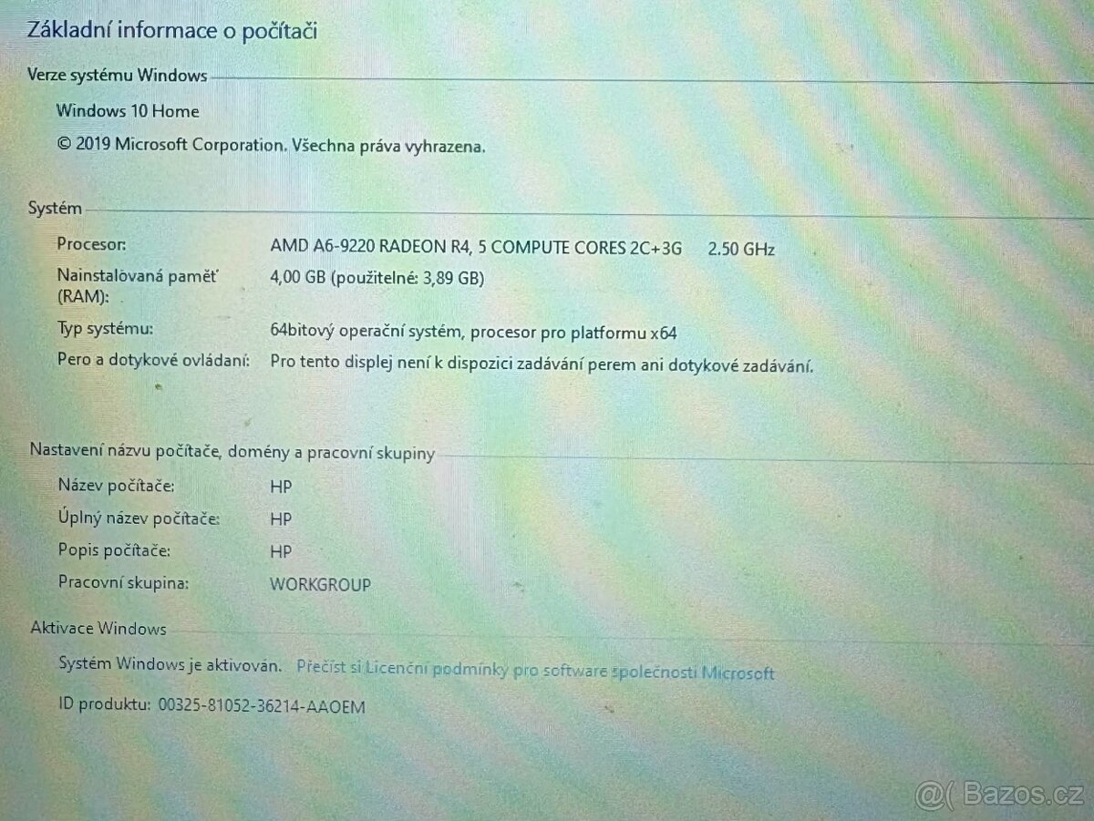 PLNĚ FUNKČNÍ NOTEBOOK HP - 3