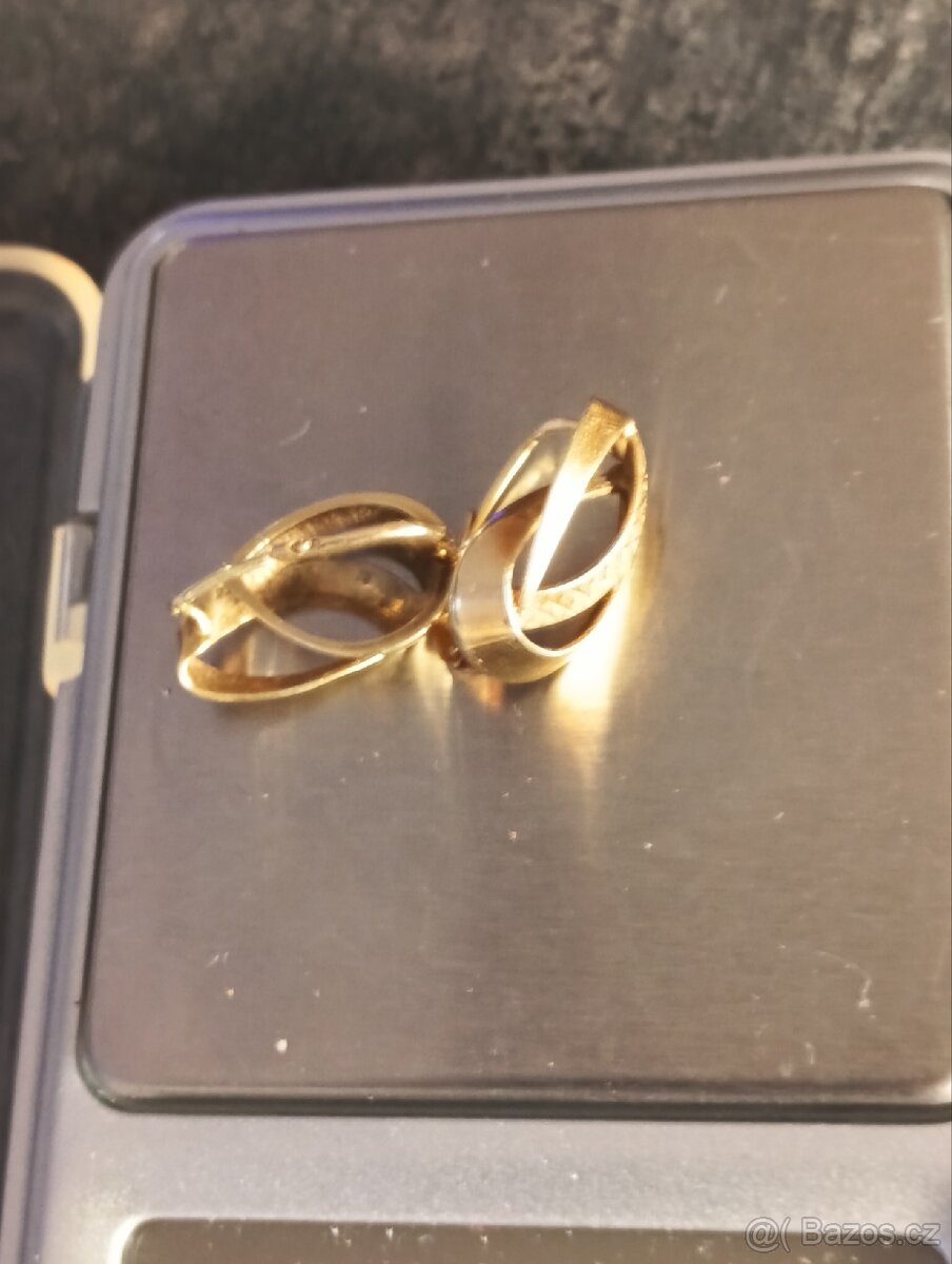 Starožitné zlaté náušnice - 3