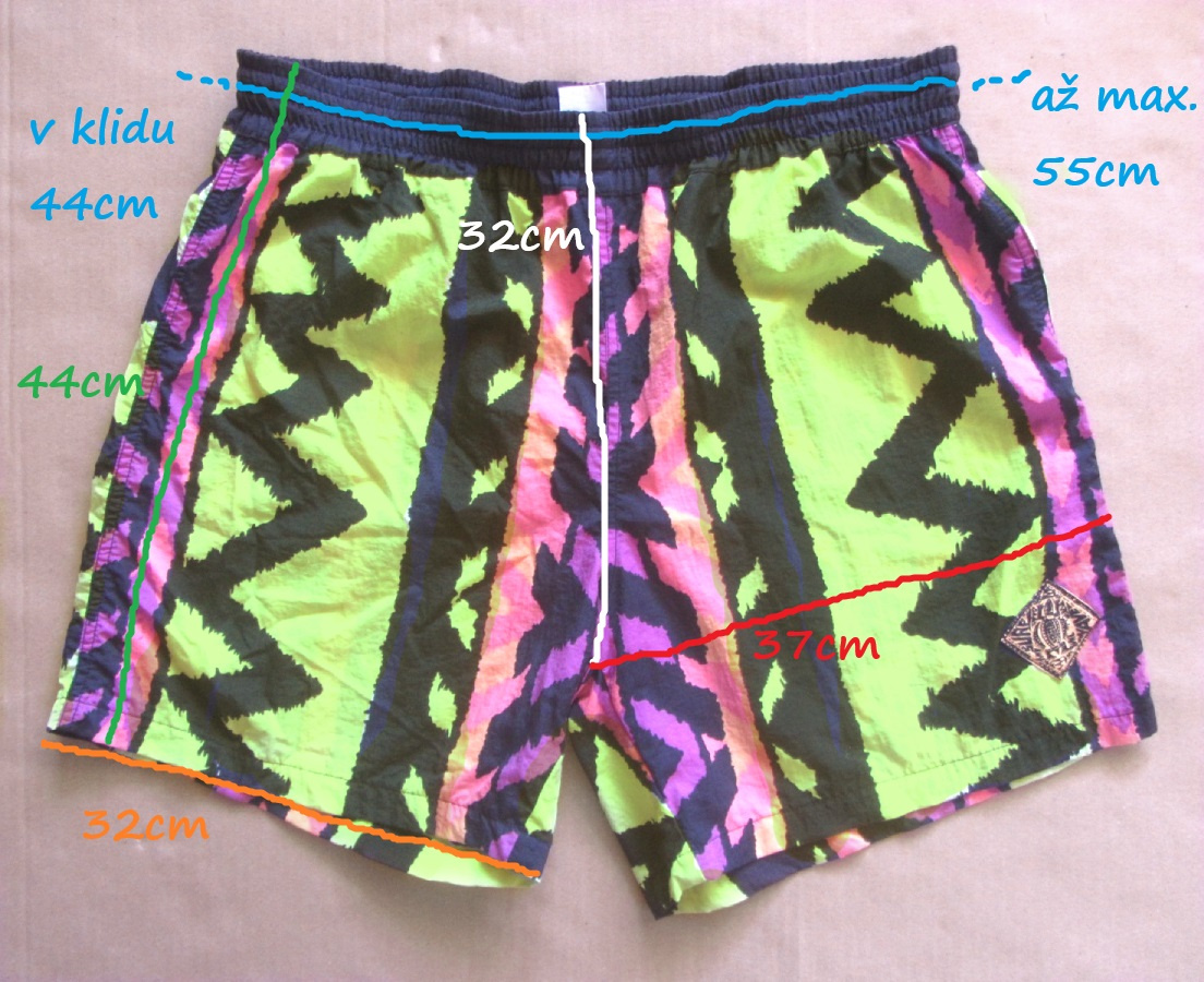 Vintage 80s/90s pánské surf beach shorts kraťasy - 3