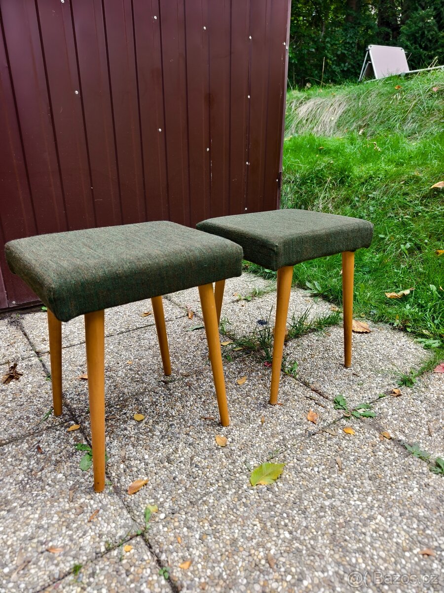 Krásné Retro stoličky /taburety Brusel_cena za kus - 3
