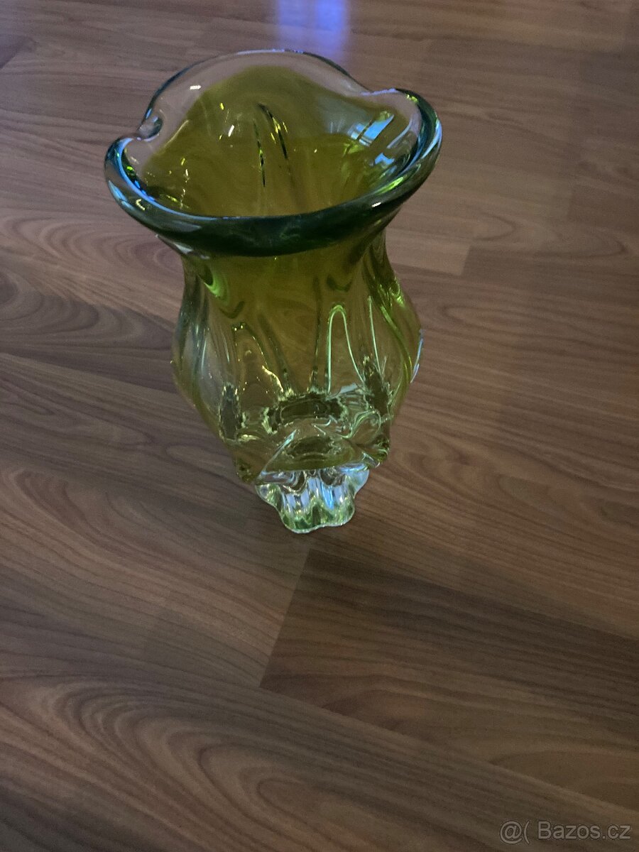 Váza hutní sklo Chřibská - 3