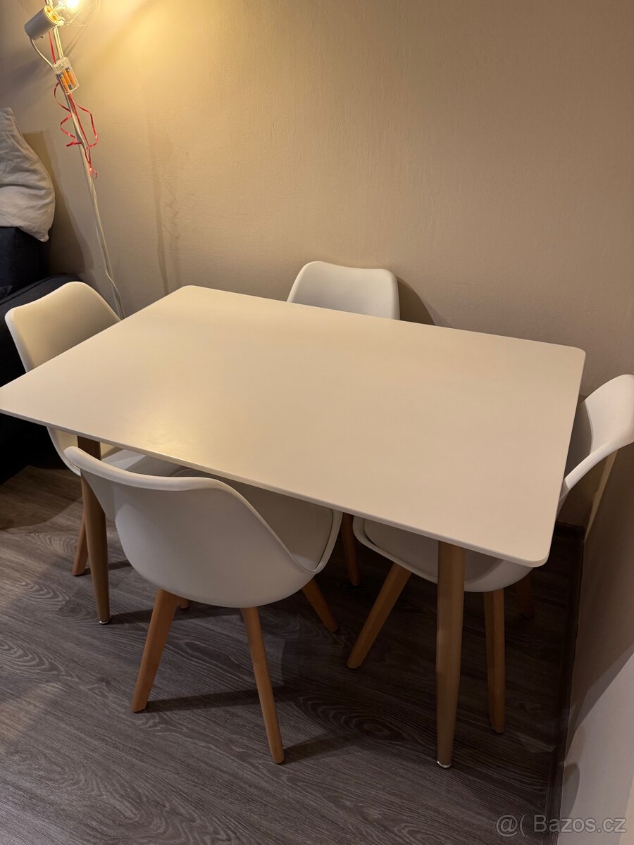 Set jídelního nábytku stůl Catini TABERG + 4ks židle bílá - 3