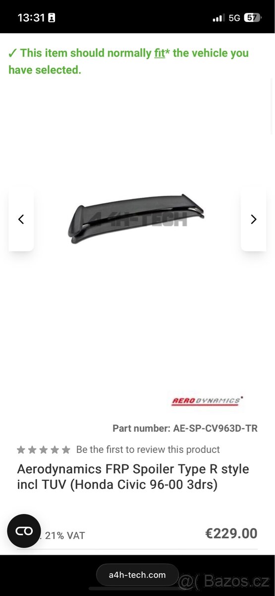 Křídlo ek9 Honda Civic - 3