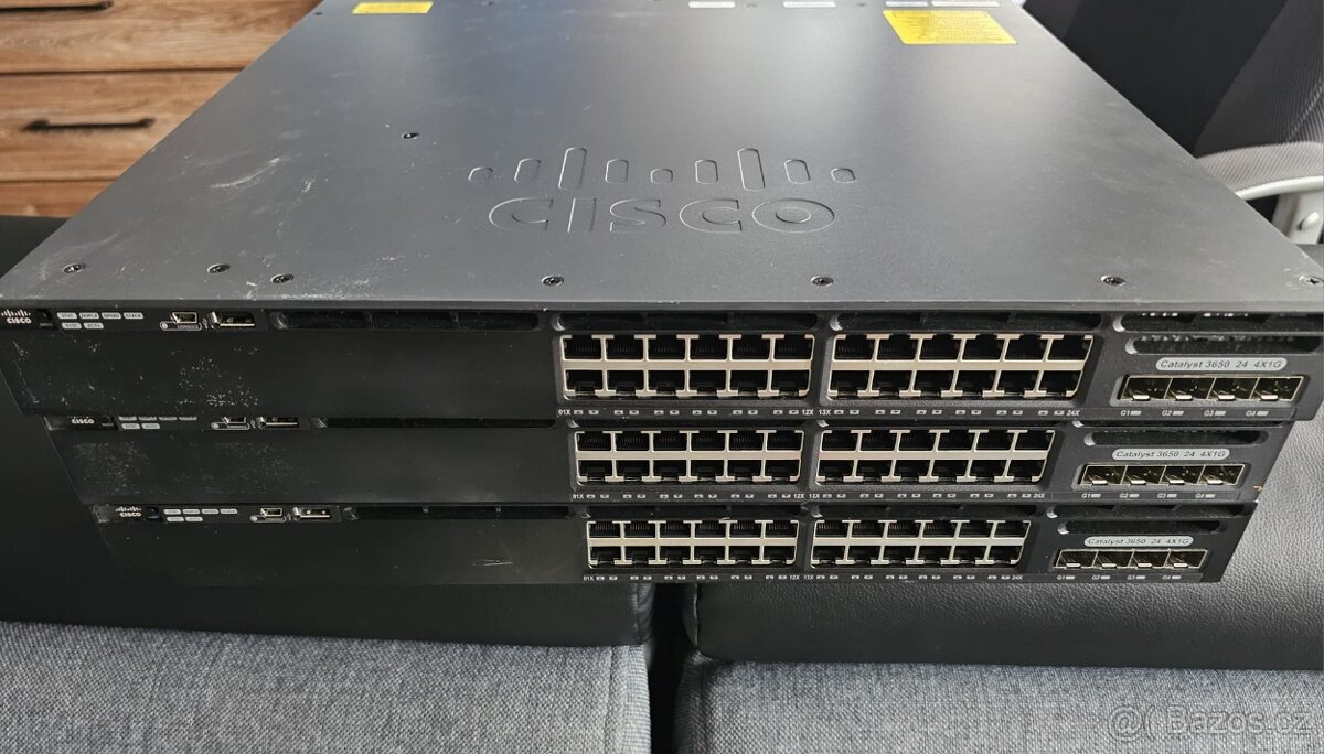 WS-C3650-24TS plně funkční, celkem 3ks - 3