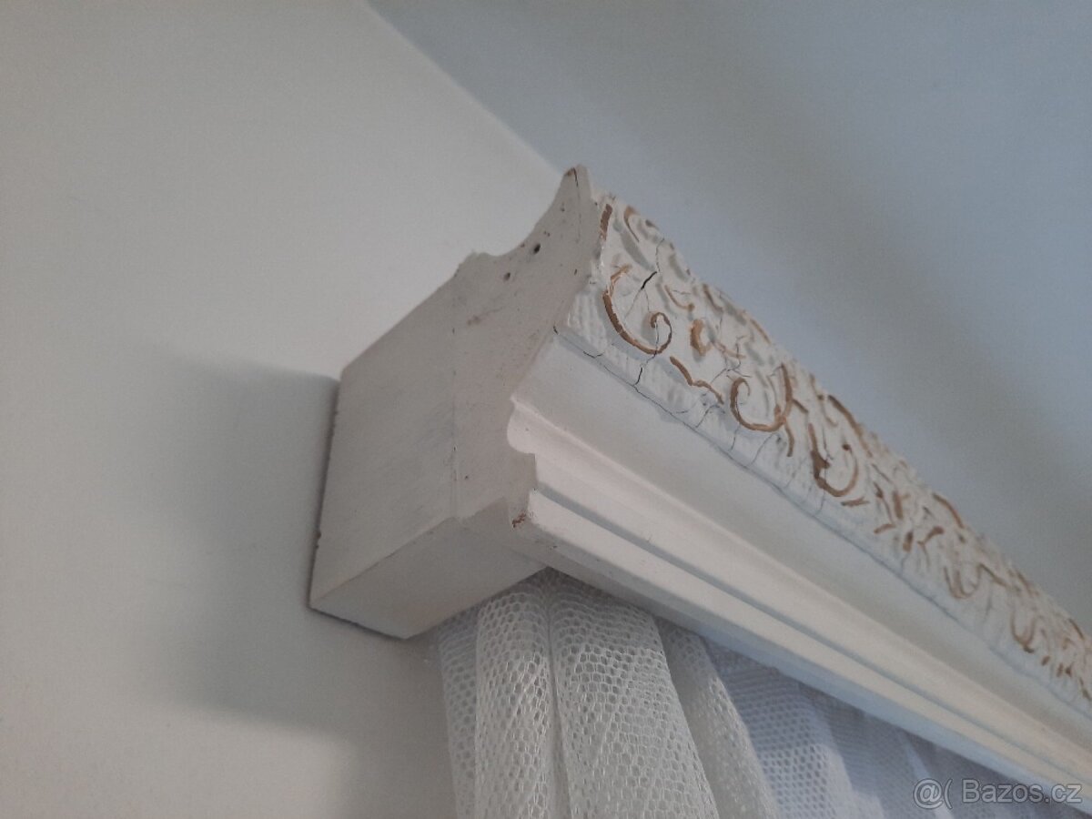 Garnýž bílá se zlatým vzorem 185 cm - 3