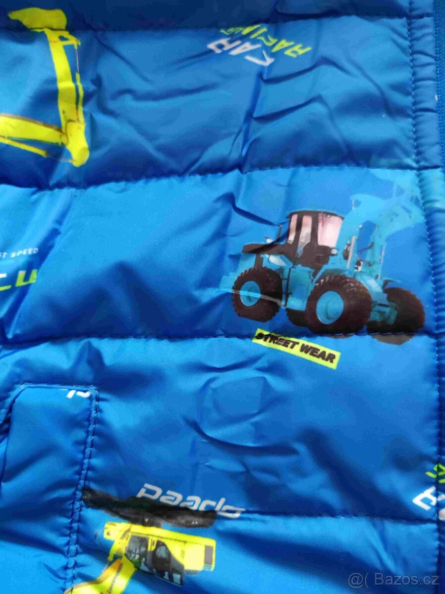 Zimní chlapecká bunda s bagry nová - 3