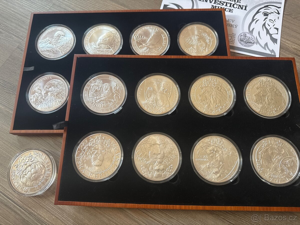 Stříbrná investiční mince Český lev 5oz 2022 - 3