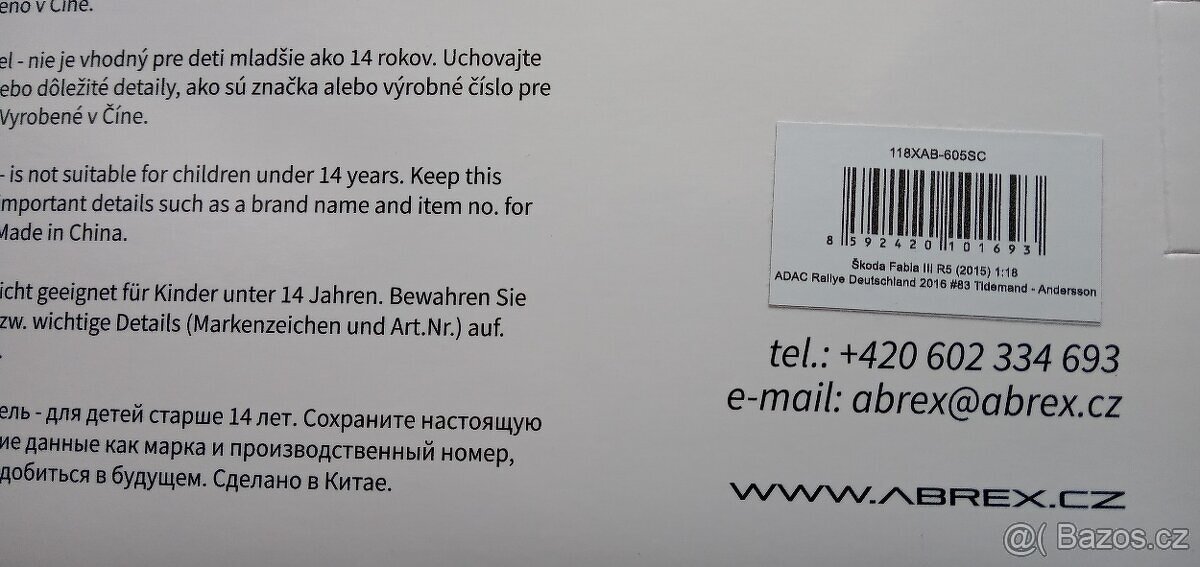 ABREX 1:18 ADAC RALLYE DEUTSCHLAND 2016 LIMITKA 100 KS - 3