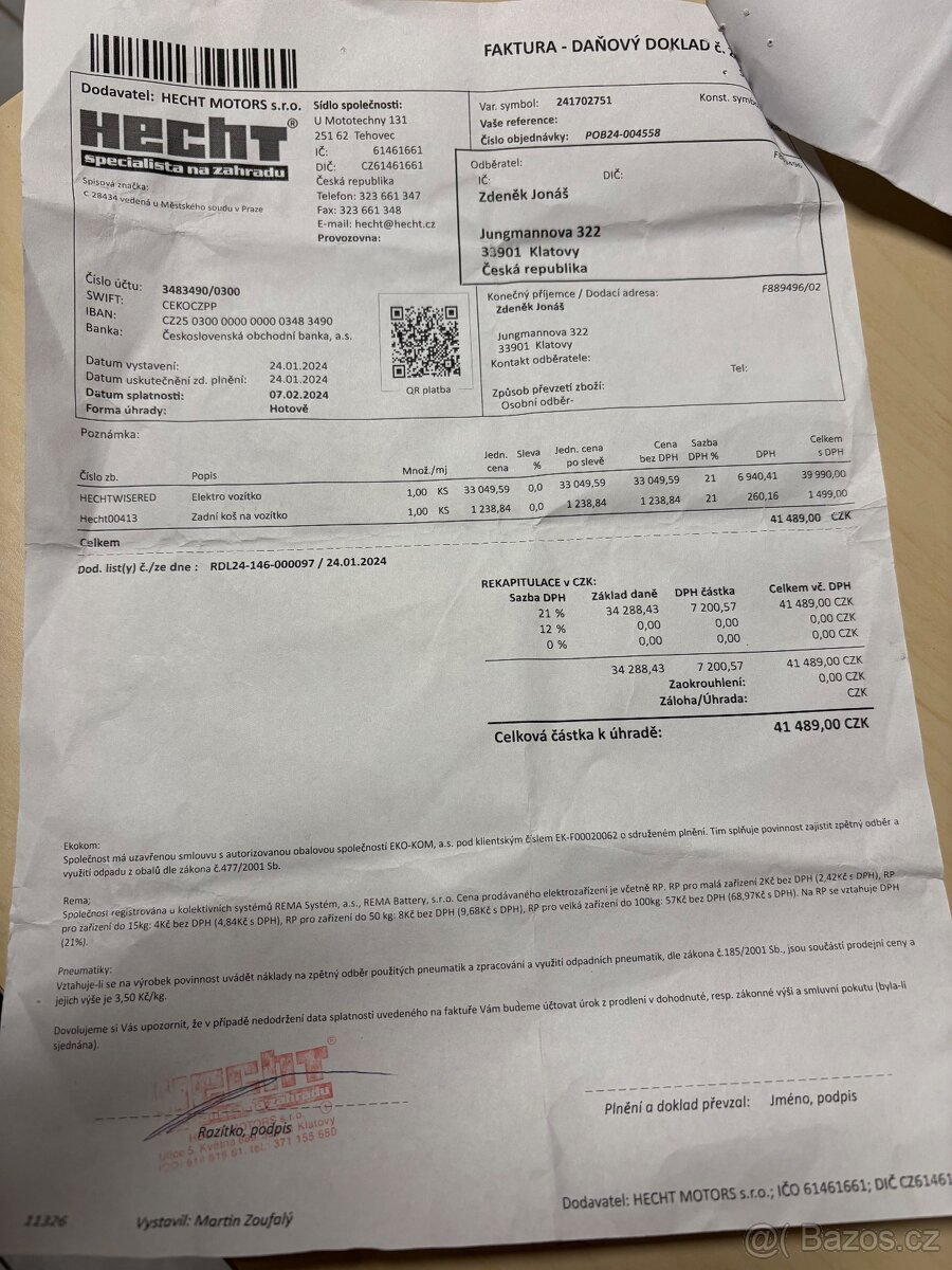 Elektrické vozítko čtyřkolka pro seniory invalidy - 3