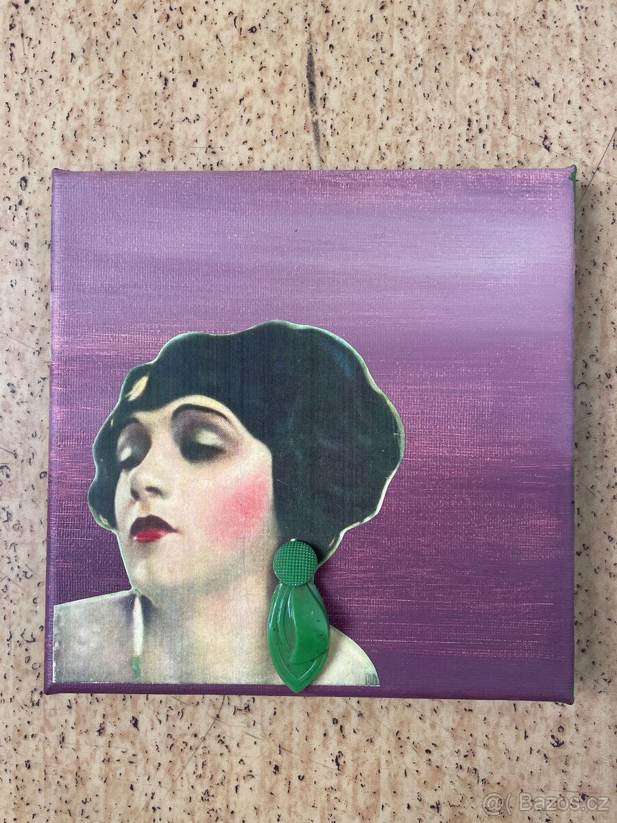 Jablonecká dáma - sklo knoflík - 3