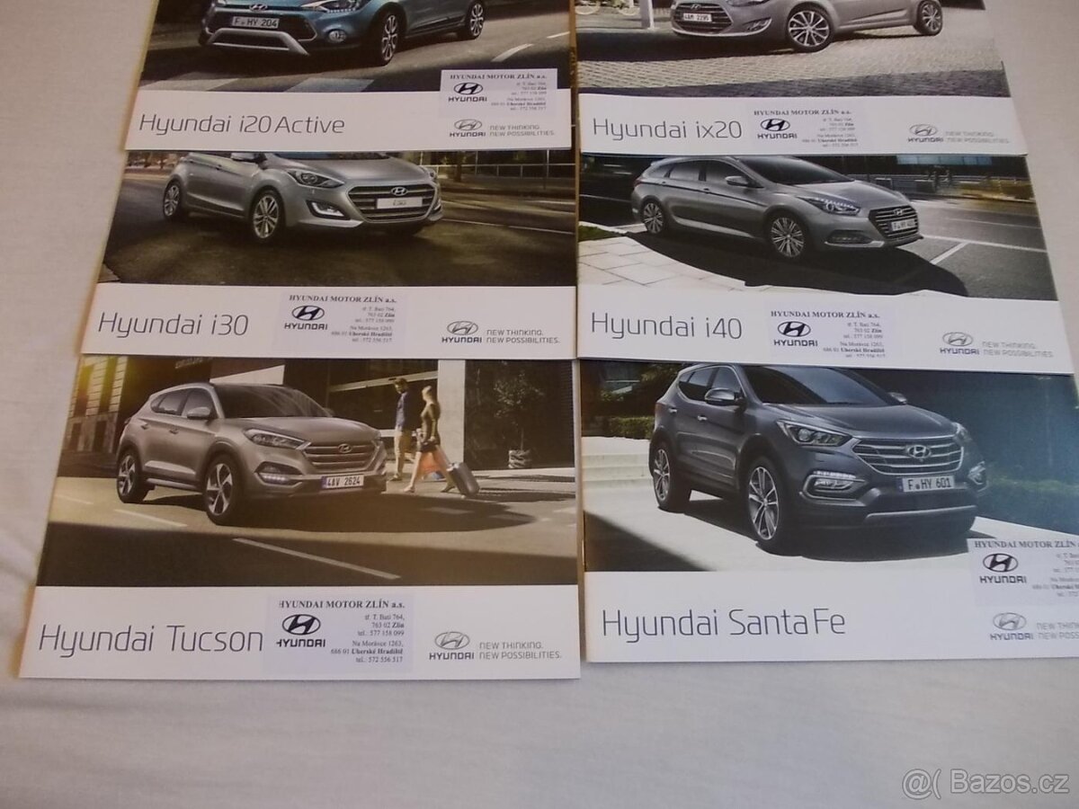HYUNDAI - mix českých prospektů 8 kusů - 3