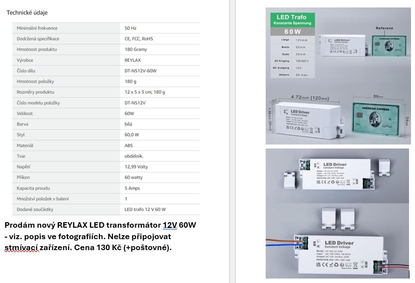 Transformátory REYLAX LED - 3