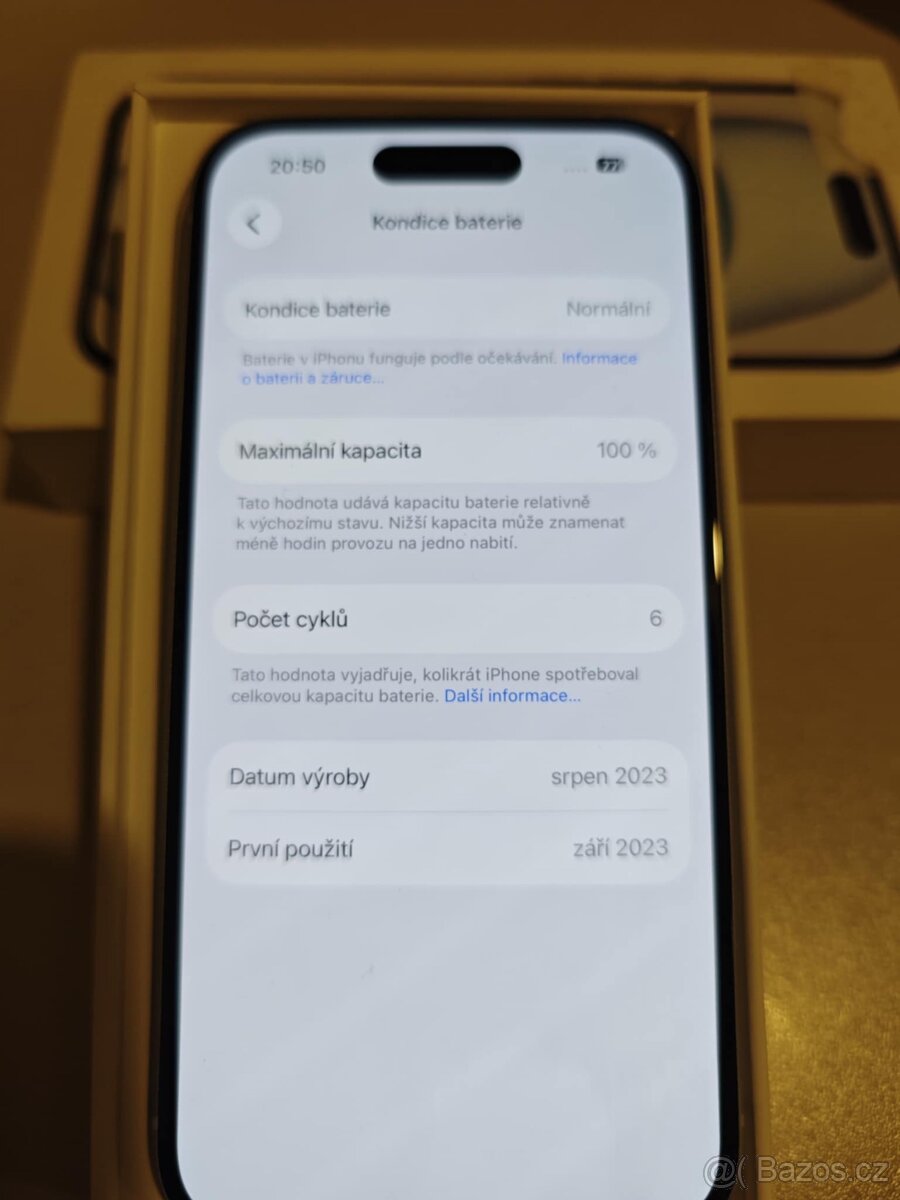 IPhone 15 128 GB White top stav - 3