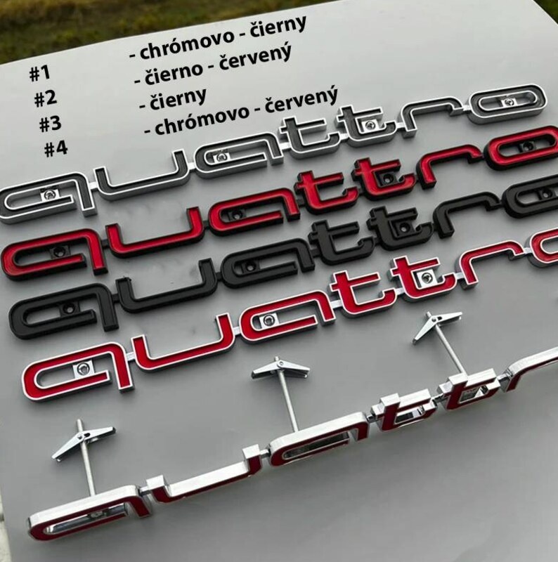 Audi QUATTRO NAPIS OZNACENIE LOGO DO MASKY - 3