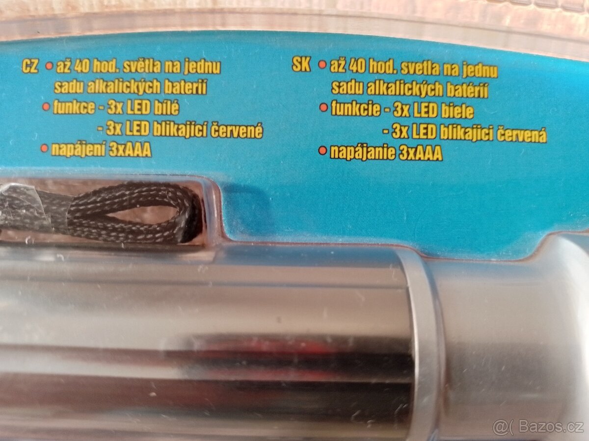 LED svítilna s magnetem, kovová. NOVÁ. - 3