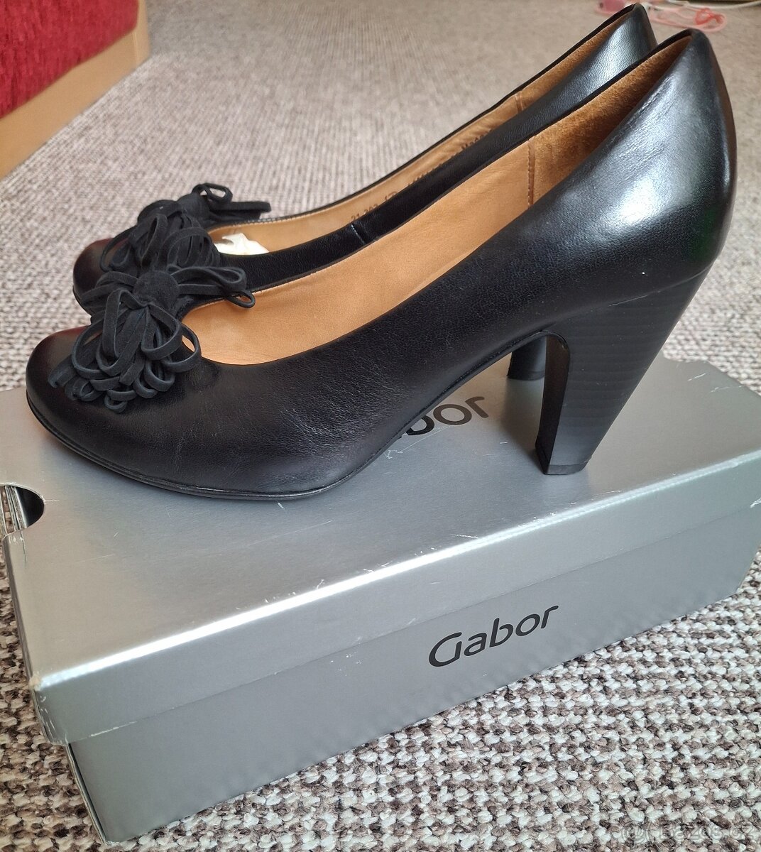 Černé kožené lodičky vel. 6 - 3