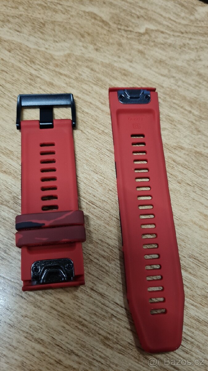 Fenix 5x, 6x, 7x, 8 tah, řemínek, pásek 26mm červený - 3