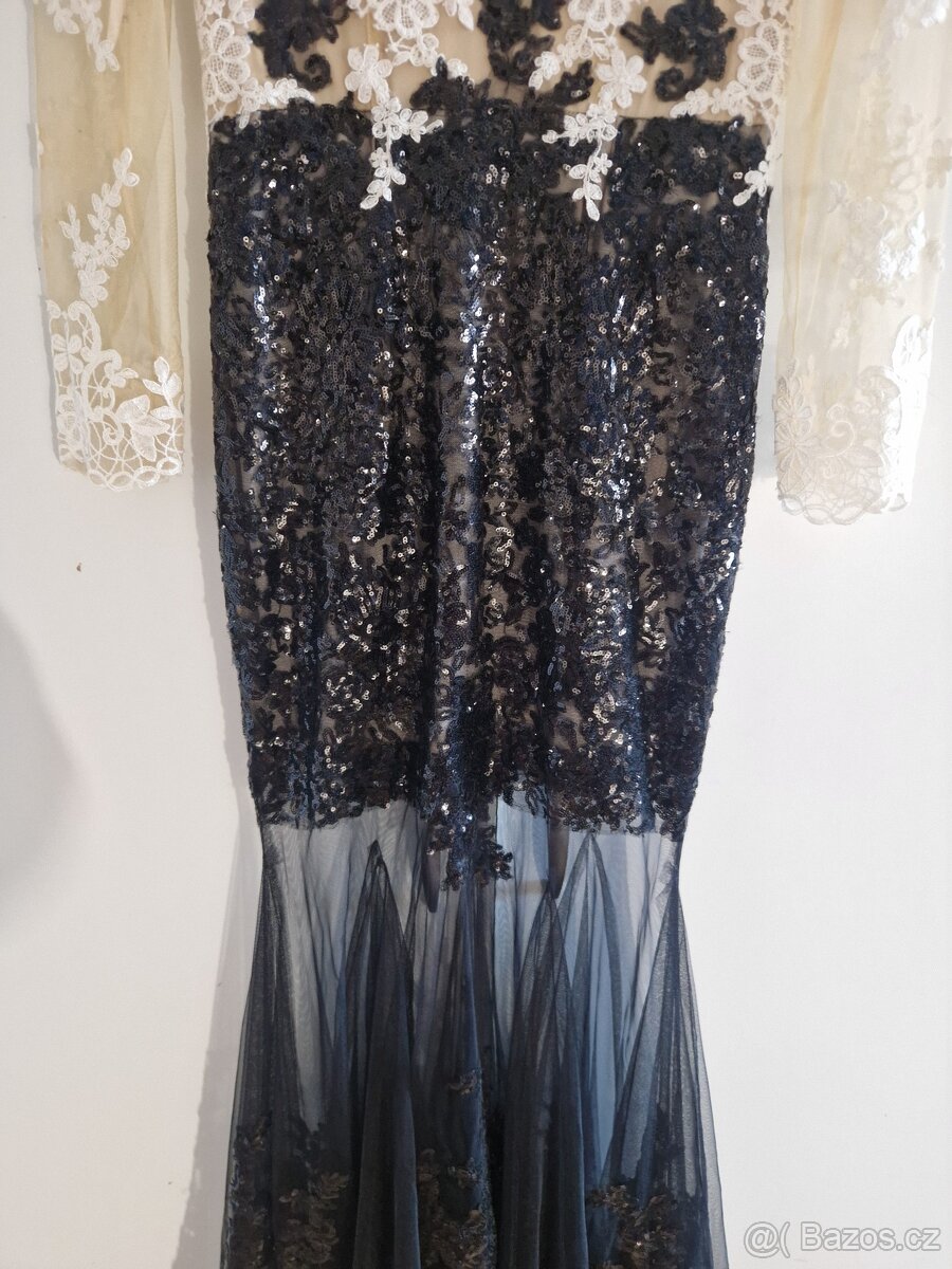 Nové společenské černobílé šaty vel. 38 - 3