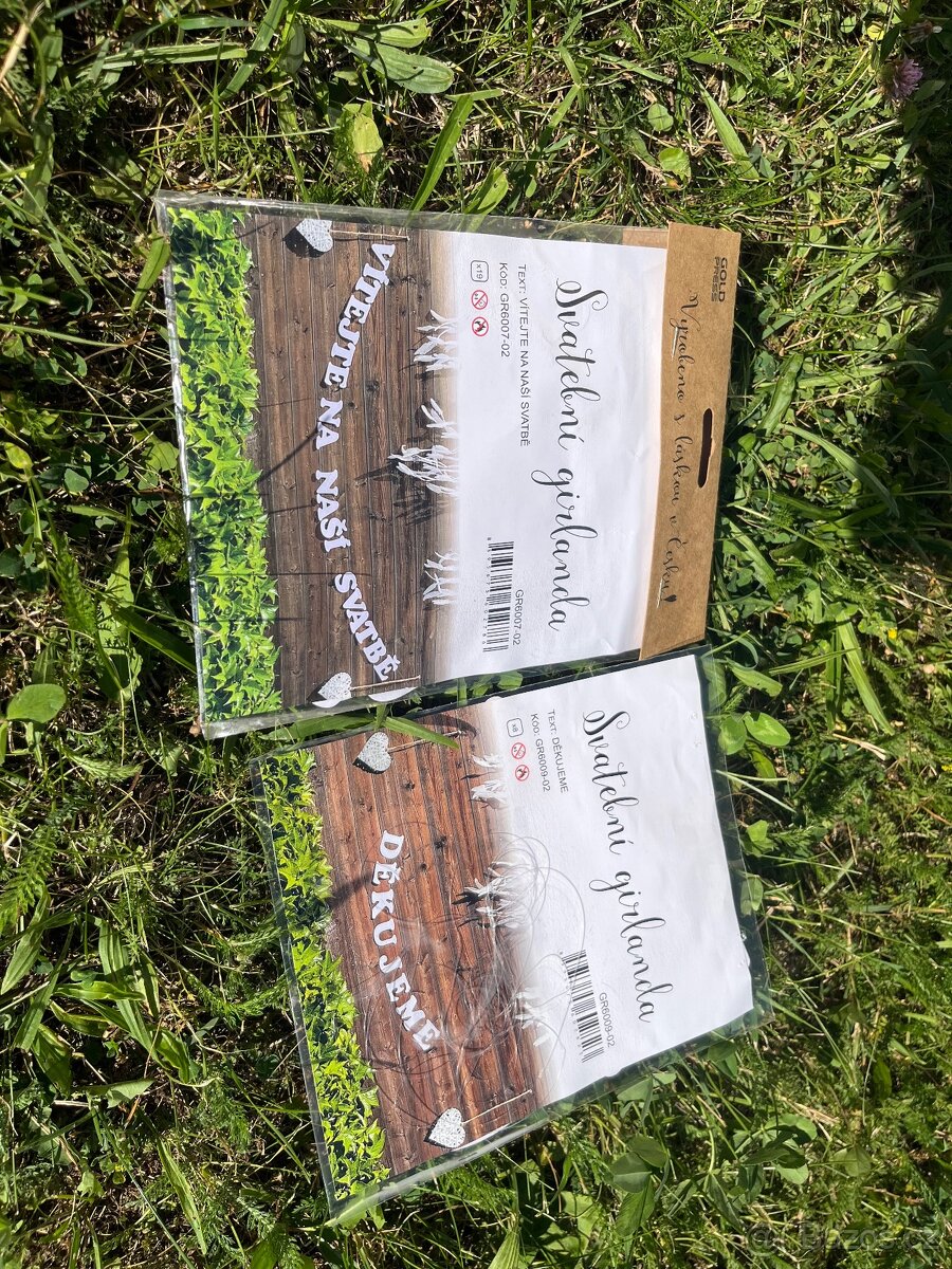 Svatba - dekorace - svatební girlanda - 3