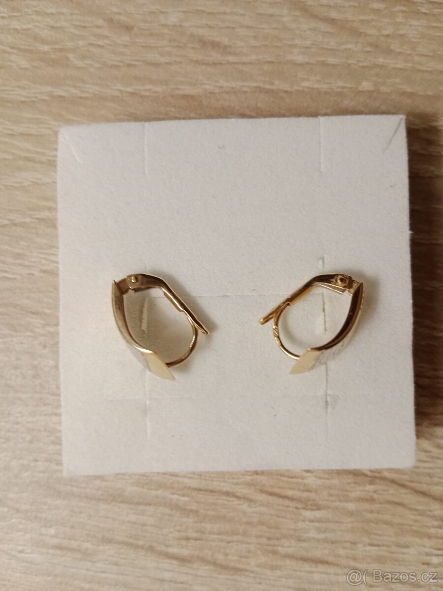 Zlaté naušnice dvoji zlato 585/1000 14 K - 3