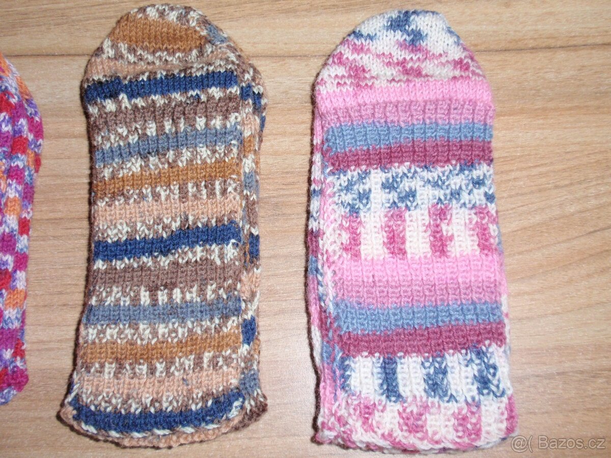 Vlněné ručně pletené ponožky - velikost 40-41 - 3