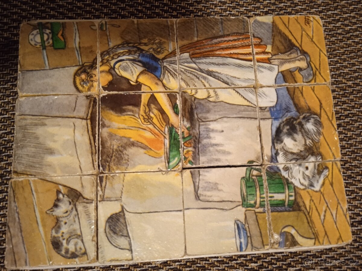 Staré dřevěné kostky Popelka - 3