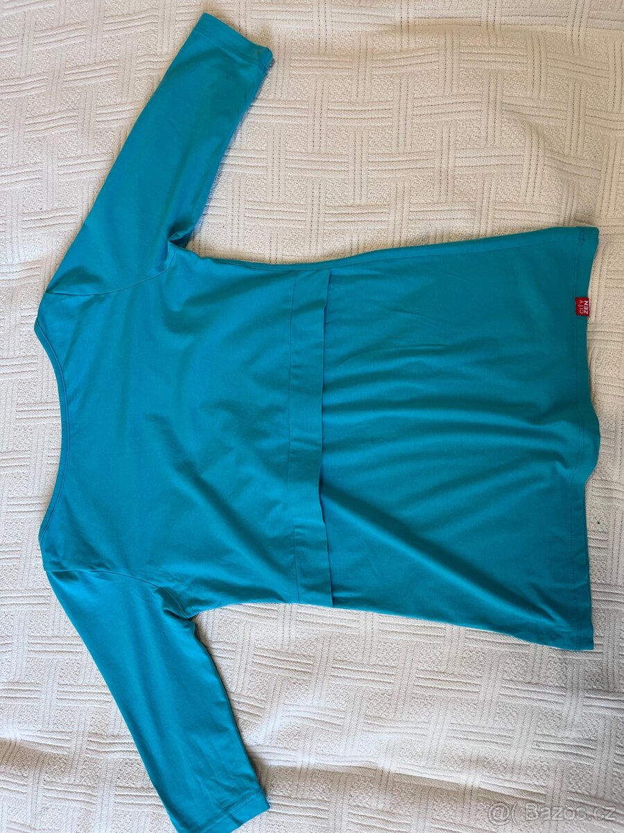 Kojící tričko tyrkysové - M, odpovídá spíše S - 3