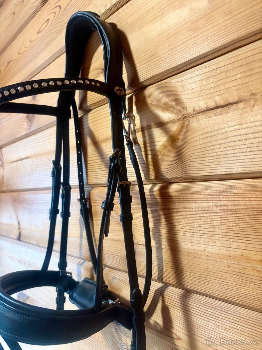 Schockemöhle anatomická uzdečka, černá, FULL top stav - 3