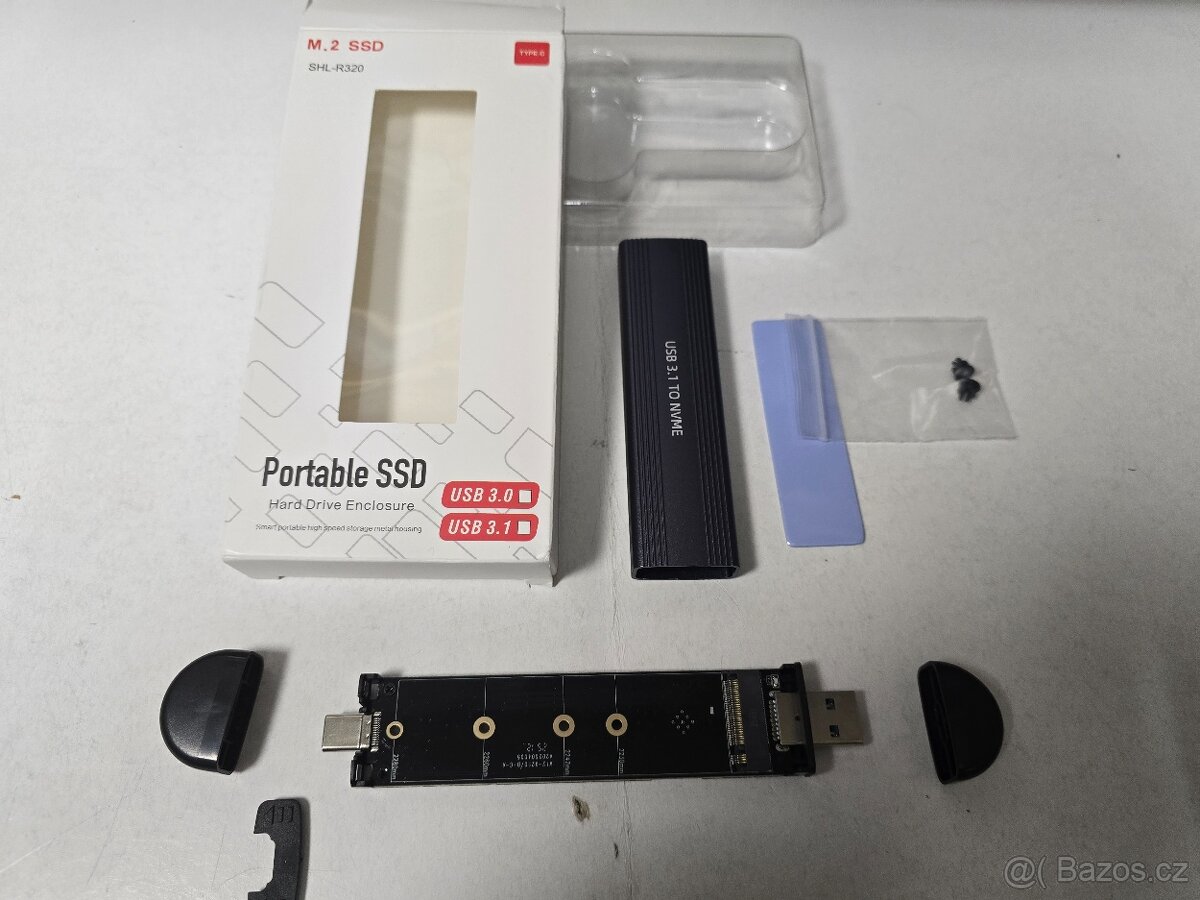 Přenosný SSD M.2 USB3 + USB-C adaptér NVME/SATA nový - 3
