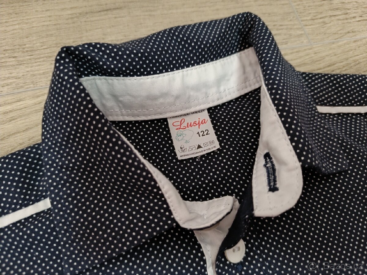 Chlapecká tm. modrá košile - 3