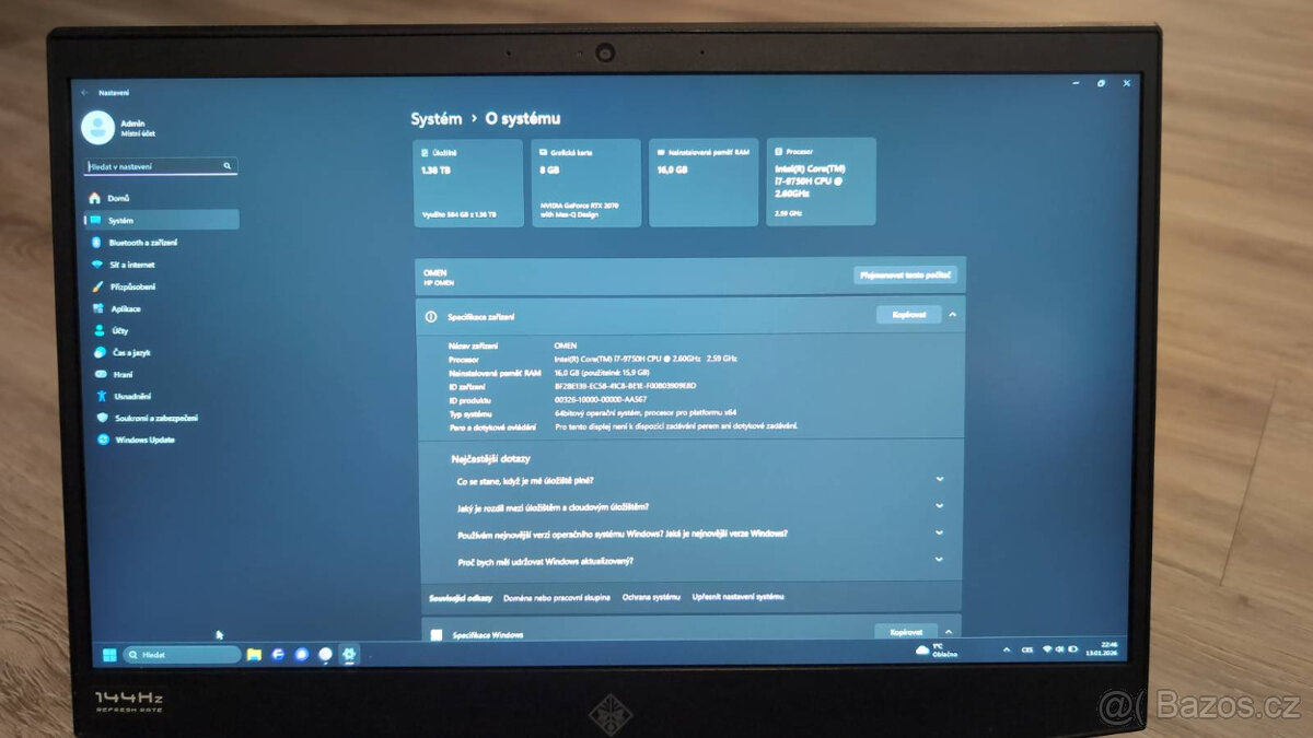 Herní notebook HP Omen - 3