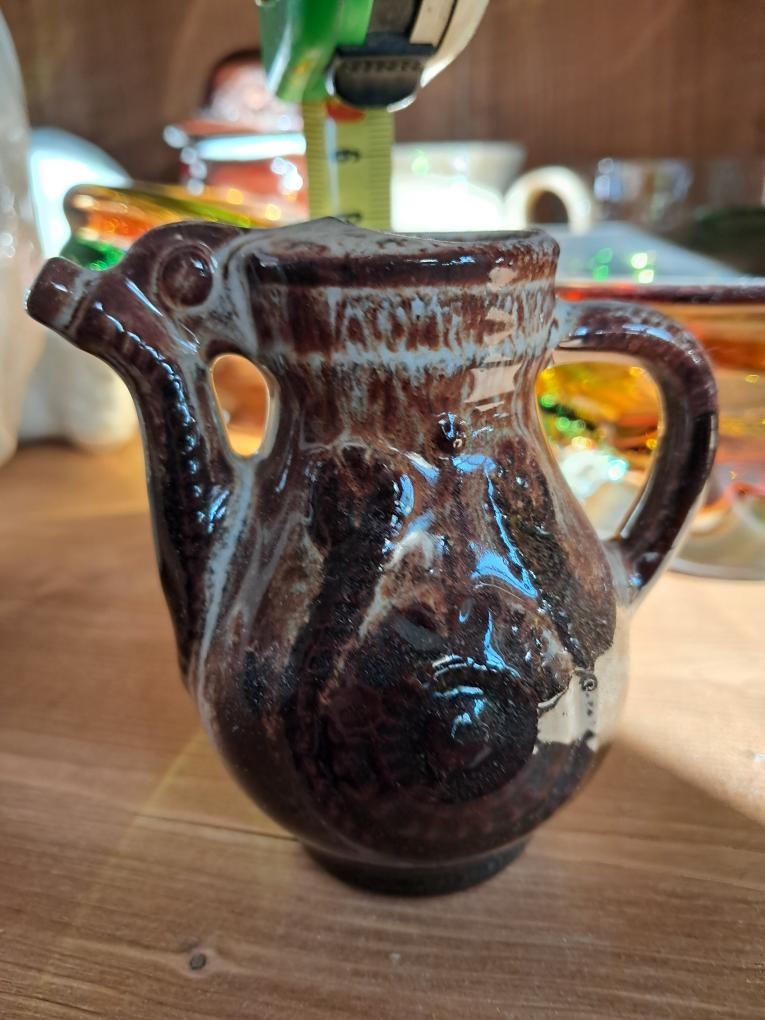 Starý retro keramický džbáneček - 3