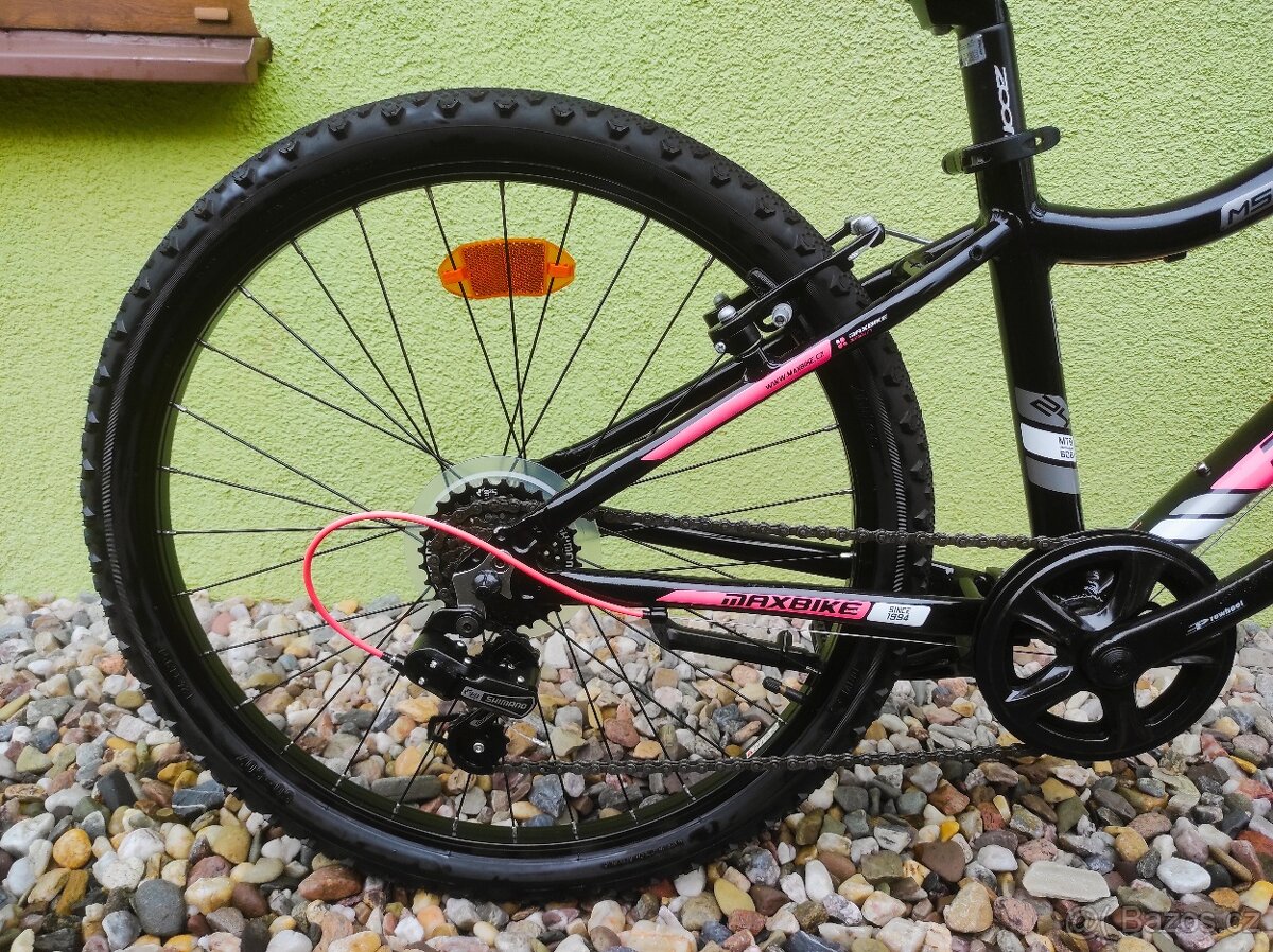 Značkové dětské kolo MAXBIKE 24" (černá/růžová)2 - 3