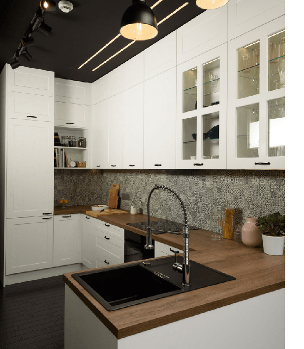 Luxusní kuchyňská linka v bílém matu - 3