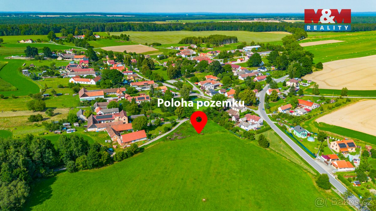 Prodej pozemku k bydlení, 3156 m², Vrcov - Borovany - 3