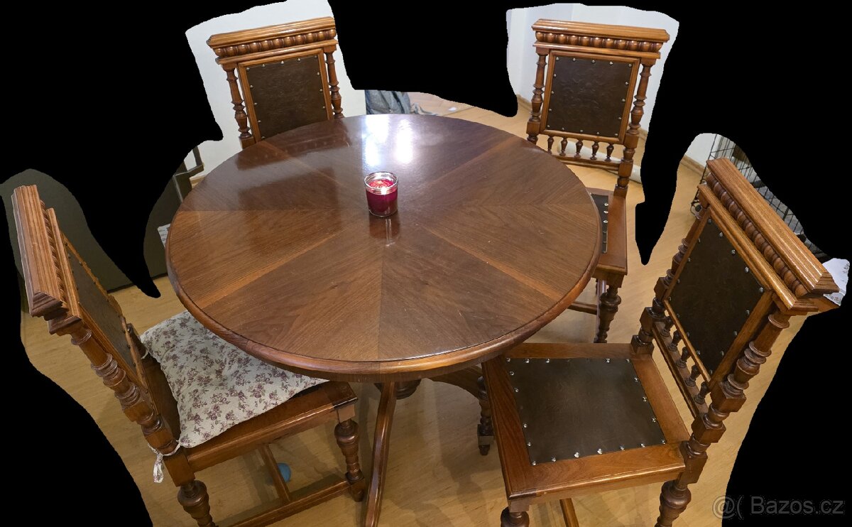 Stůl + 4x židle masív - 3
