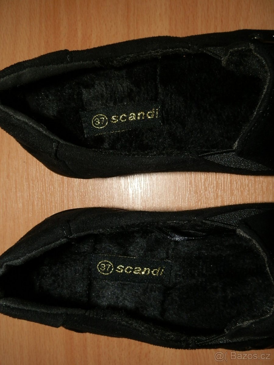 Černé nízké zimní boty vel.37 - 3