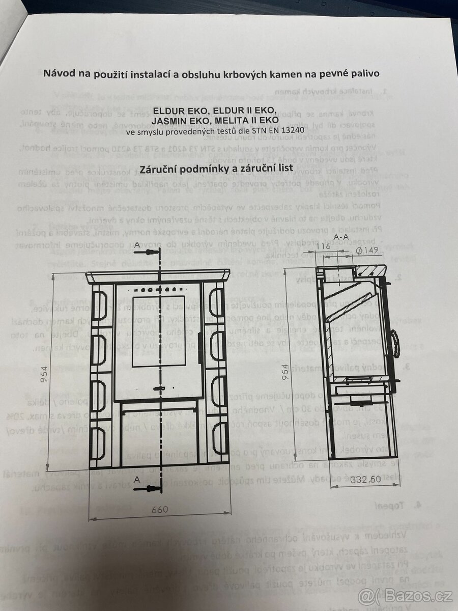 Krbová kamna ELDUR EKO Cappuccino - 3