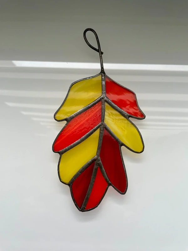 Dubový list - vitrážové sklo - 3