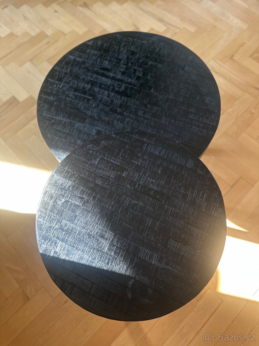 Černý teakový konferenční stolek - 3