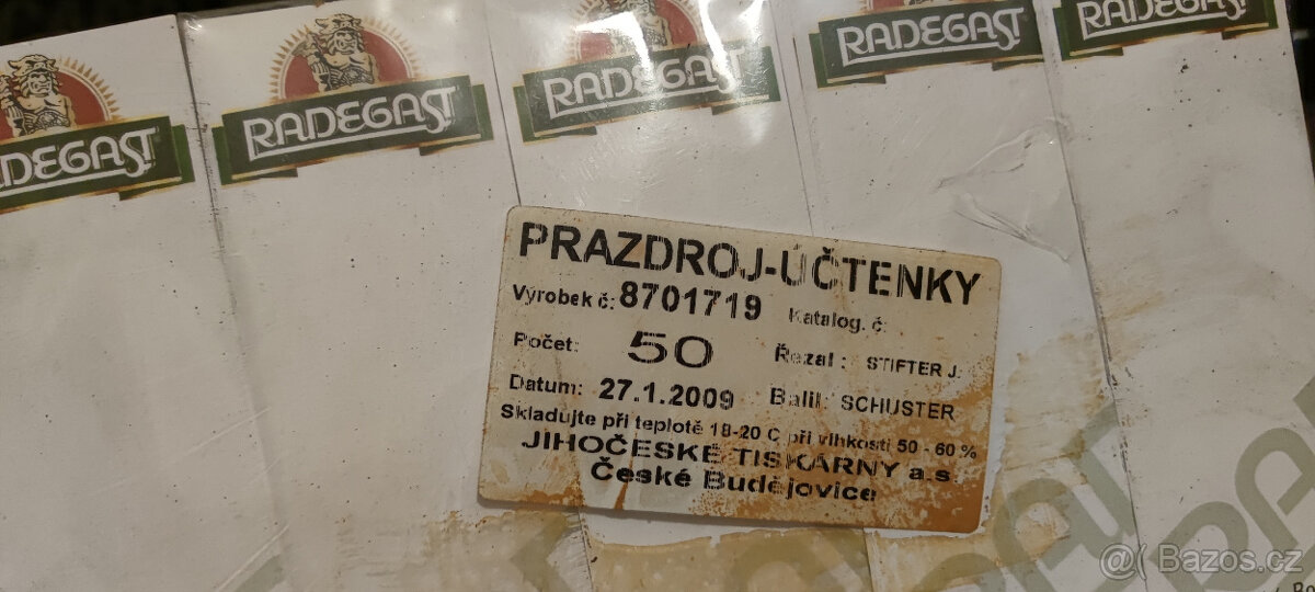 Účtenky hospodské lepené - 3