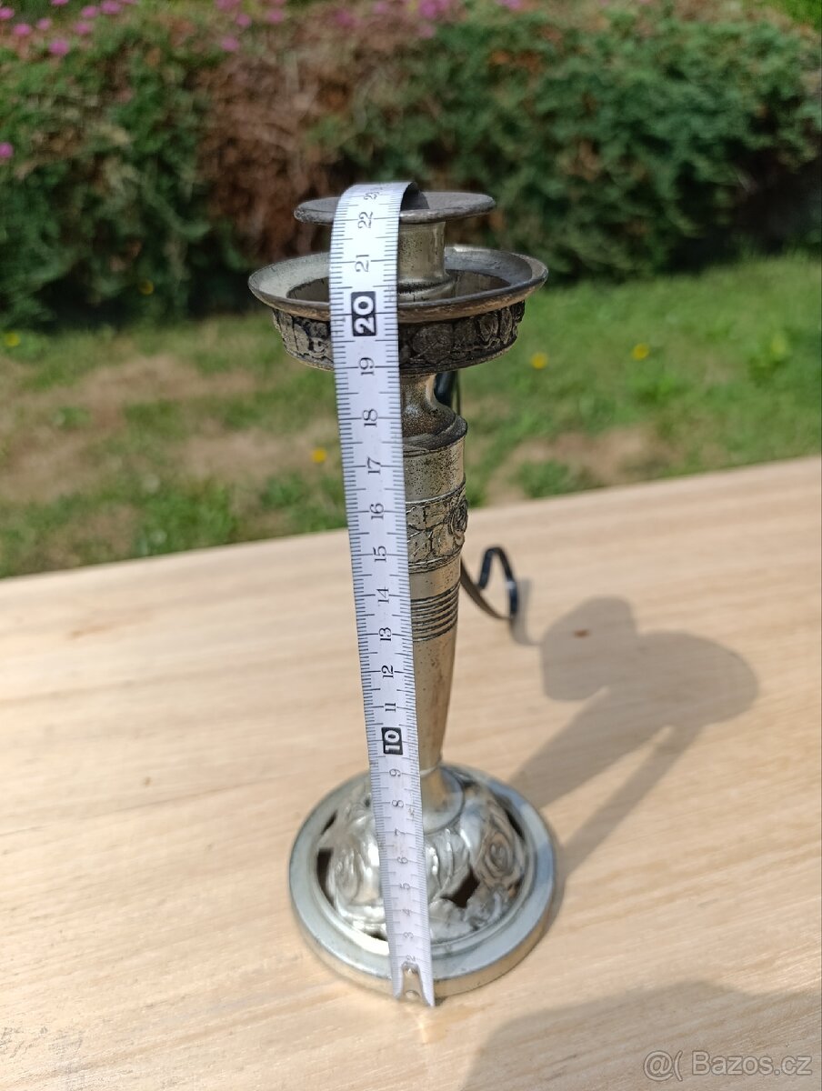 Starožitný cínový svícen - 3