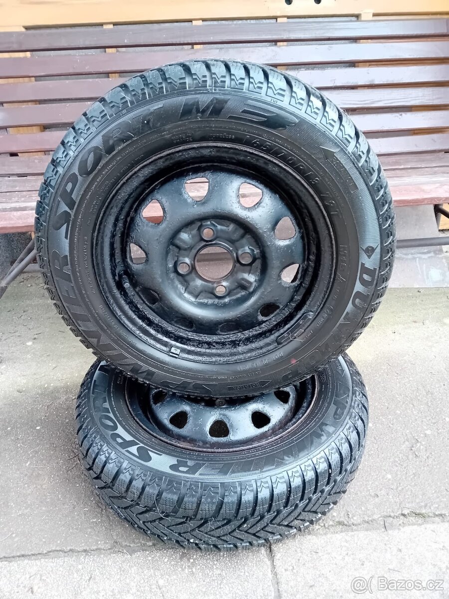 2ks Zimních pneumatik na diskách 165/70/R13 - 3