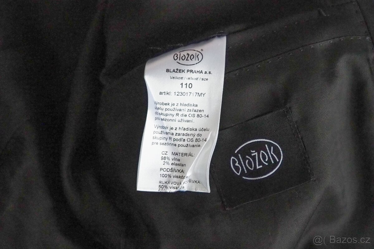 Pánský černý oblek Blažek, vel. 110 - 3