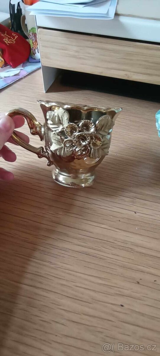 Pozlacený set na kávu, čaj - 3