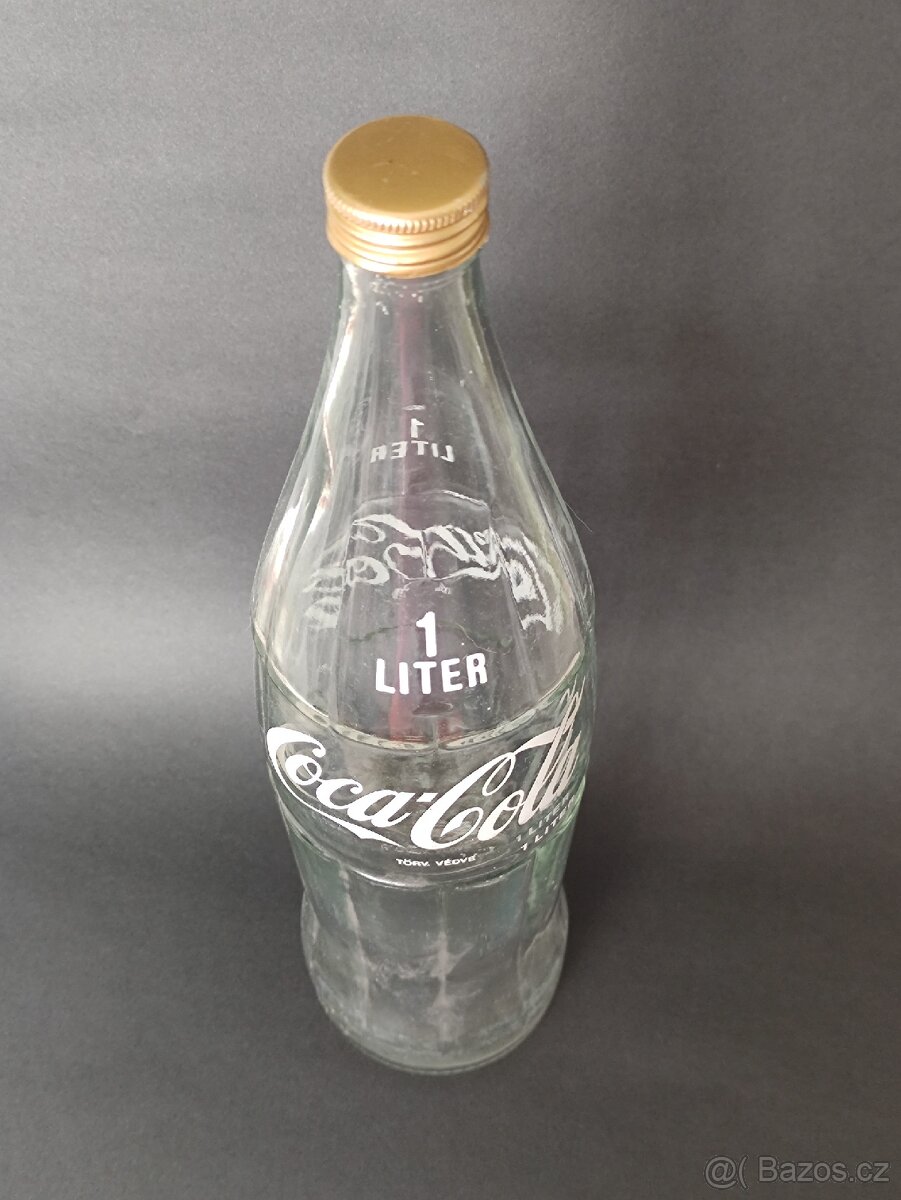 Velká retro láhev Coca Cola, 1l, vintage, pošta 85.- - 3